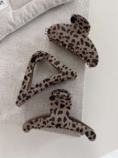 Coffee Retro Leopard Hair Clip