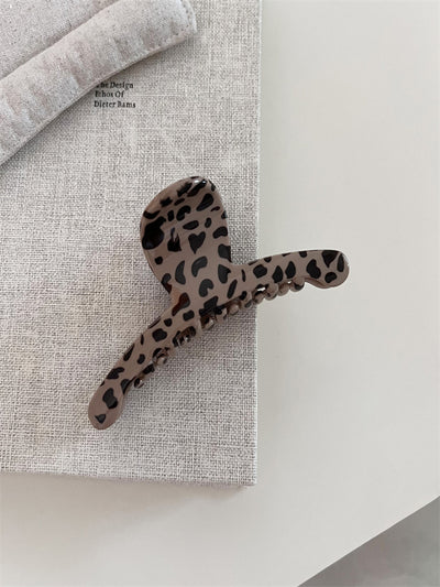 Coffee Retro Leopard Hair Clip