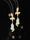 S925 Silver Needle Butterfly Gourd Pendant Earrings