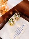 Oil painting antique baroque 925 silver needle pearl earrings