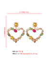 Heart Shape Rhine Stones Drop Earrings