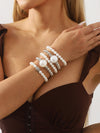 5 Pcs Normcore Geometric Layered Bracelet Accessories