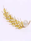 Golden Wheat Pearl Brooch