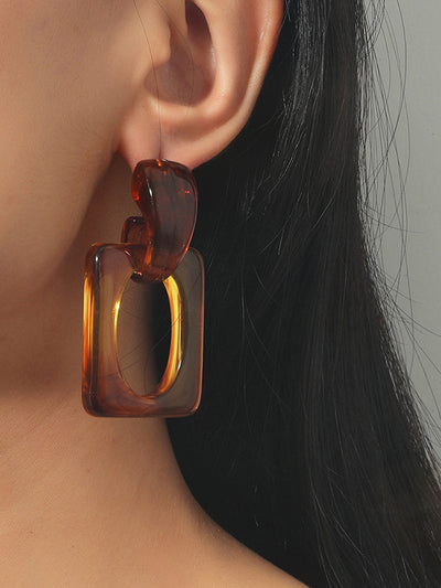 Geometric Hollow Transparent Drop Earrings Earrings Accessories