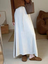 A-Line Loose Drawstring Solid Color Skirts Bottoms