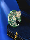 Golden Toad Lotus Leaf Enamel Brooch