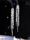 Long tassel temperament high-end niche metal earrings