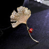 Ladybug Ginkgo Biloba Brooch