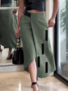 A-Line Loose Asymmetric Pockets Split-Joint Skirts Bottoms