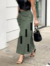 A-Line Loose Asymmetric Pockets Split-Joint Skirts Bottoms