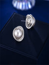 Light luxury zircon 925 silver needle temperament simple pearl earrings