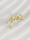 Adjustable Contrast Color Flower Shape Hollow Rings Accessories