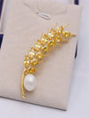 Golden Wheat Pearl Brooch