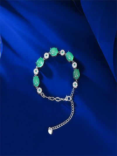 Ice chalcedony inlaid zircon jade jewelry light luxury bracelet