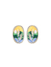 Impression oil painting s925 silver needle court style earrings