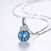 925 Sterling Silver Long-Lasting Plated Zircon box chain Round Necklace