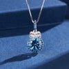 925 Sterling Silver Long-Lasting Plated Zircon box chain Round Necklace