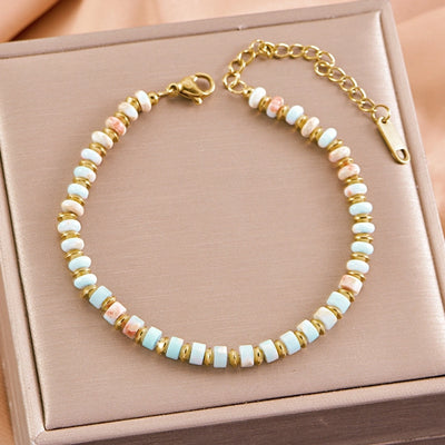 Casual Commute Geometric 304 Stainless Steel natural stone Beaded Chain Beaded Bracelets