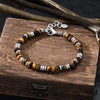 Vintage Style Punk Commute Geometric 304 Stainless Steel Agate Tiger Eye Agate cable chain Bracelets In Bulk