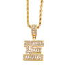 Copper Twisted Rope Chain 18K Gold Plated Plating Inlay letter Zircon Pendant Necklace