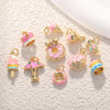 1 Piece 14mm-20mm Copper 18K Gold Plated Ice Cream Donuts Crown Pendant Jewelry Accessories