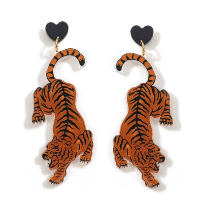 1 Pair Casual Classic Style Tiger Crocodile Arylic Drop Earrings