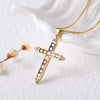 Copper box chain 18K Gold Plated Plating Inlay Cross Zircon Pendant Necklace