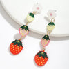 1 Pair Cartoon Style Cute Sweet Fruit Strawberry Arylic Drop Earrings