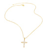 Copper box chain 18K Gold Plated Plating Inlay Cross Zircon Pendant Necklace