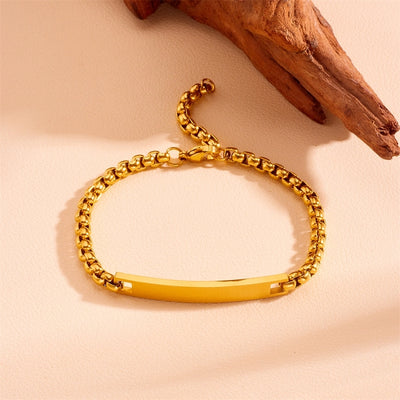 Elegant Solid Color Titanium Steel 18K Gold Plated Belcher Chain Bracelets In Bulk