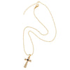 Copper ball chain 18K Gold Plated Plating Inlay Cross Zircon Pendant Necklace