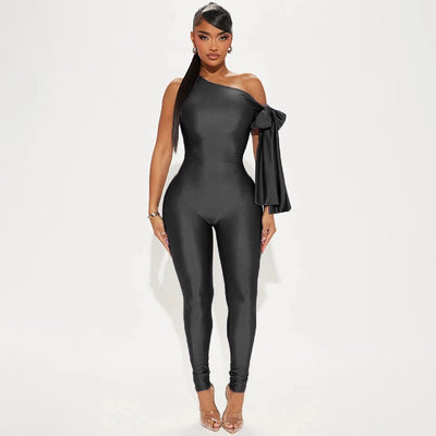 Women's Holiday Sexy Solid Color Full Length Jumpsuits