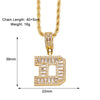 Copper Twisted Rope Chain 18K Gold Plated Plating Inlay letter Zircon Pendant Necklace