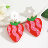 1 Pair Cartoon Style Cute Sweet Fruit Strawberry Arylic Drop Earrings