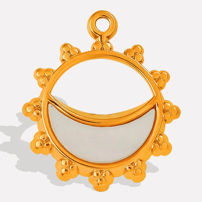 Jewelry Vintage Style Classic Style Sun 304 Stainless Steel Shell 18K Gold Plated Irregular Plating Pendant Necklace