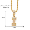 Copper Twisted Rope Chain 18K Gold Plated Plating Inlay letter Zircon Pendant Necklace