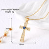 Copper ball chain 18K Gold Plated Plating Inlay Cross Zircon Pendant Necklace