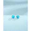 1 Pair 925 Sterling Silver Turquoise 925 Sterling Silver Earrings Round Ear Studs