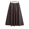 Winter Autumn Casual Solid Color Polyester Midi Dress Skirts