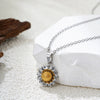 Copper cable chain Sunflower Pendant Necklace