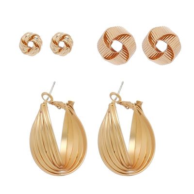 1 Set Elegant Luxurious Simple Style Geometric Hollow Out Alloy Earrings