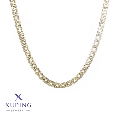 Copper Zinc alloy Cuban Link Chain Curb Chain 18K Gold Plated Plating Geometric Necklace