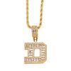 Copper Twisted Rope Chain 18K Gold Plated Plating Inlay letter Zircon Pendant Necklace