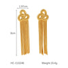 1 Pair IG Style Star Heart Shape Tassel Plating 304 Stainless Steel 18K Gold Plated Drop Earrings