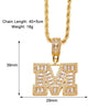 Copper Twisted Rope Chain 18K Gold Plated Plating Inlay letter Zircon Pendant Necklace