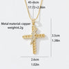 Copper box chain 18K Gold Plated Plating Inlay Cross Zircon Pendant Necklace