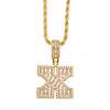 Copper Twisted Rope Chain 18K Gold Plated Plating Inlay letter Zircon Pendant Necklace