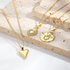 Copper cable chain 18K Gold Plated Heart Shape Zirconia Pendant Necklace