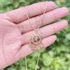 Copper box chain Pentagram Round Pendant Necklace