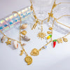 Jewelry Vintage Style Classic Style Sun Star Bow Knot 304 Stainless Steel Plating Multi Charms Necklace